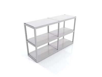 Modern Metal Shelving Unit With White Top And Multiple Open Storage Shelves 3d model