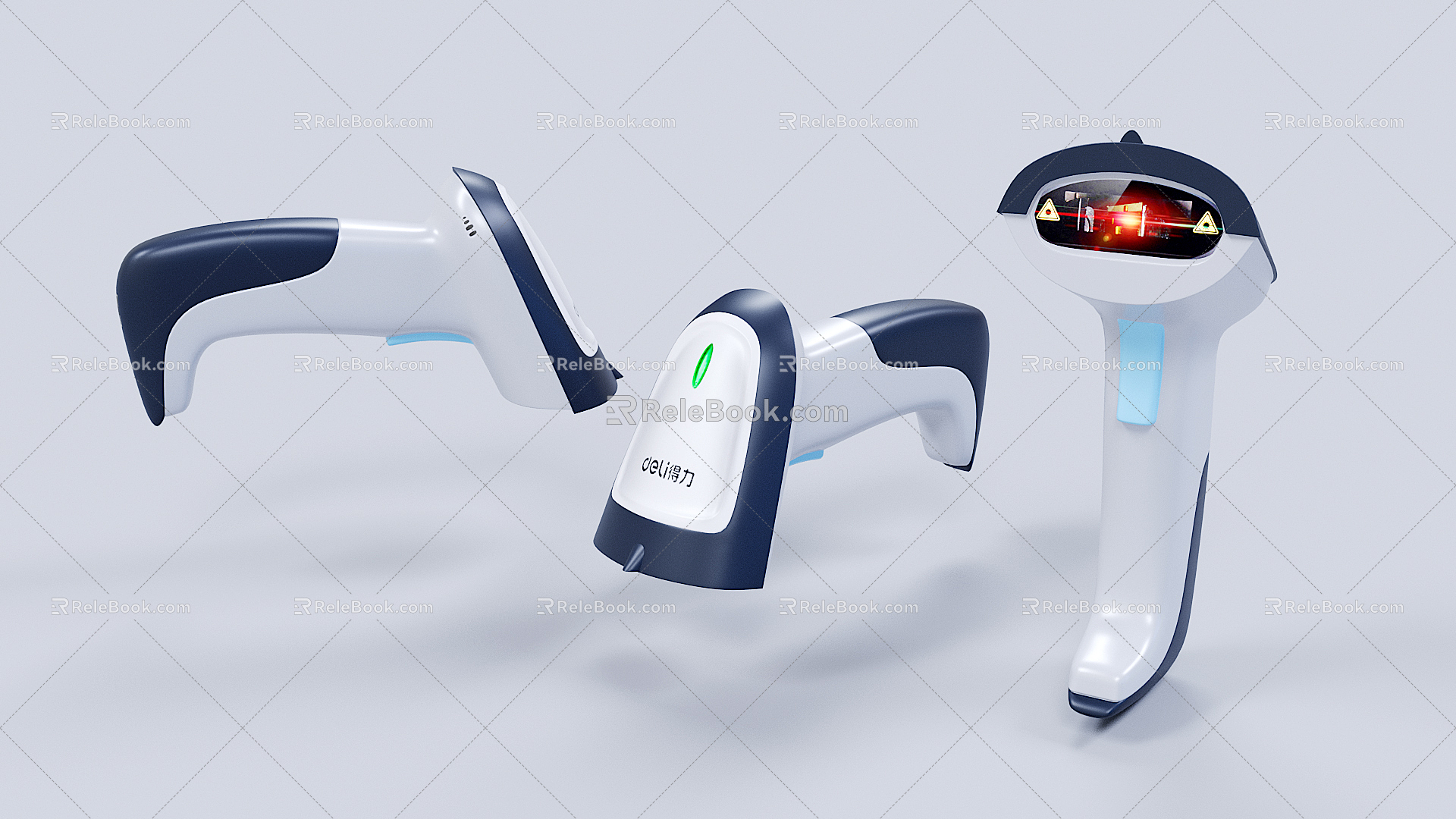 Modern code scanner logistics equipment laser code scanner 3d model