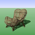Natural Wicker Outdoor Chair With Comfortable Woven Design And Sturdy Dark Brown Frame