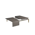 Modern Coffee Table With Folding Gray Panels And Wooden Legs Design 3d model