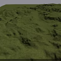 Aerial Planning of Green Hills Undulating Terrain with Grass Covered Natural Landscape