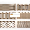 Wooden Railings With Picket Lattice And Vertical Slat Designs For Garden
