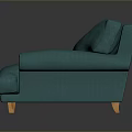 Modern Teal Single Seat Sofa With Comfortable Design And Wooden Legs