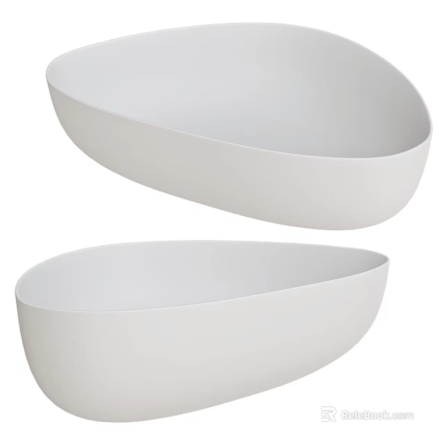 Modern White Oval Shaped Bathtubs With Sleek Design And Smooth Surface 3d model 