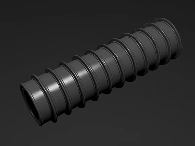Elegant Black Ribbed Cylindrical Decorative Ornament Set For Modern Home Decor 3d model