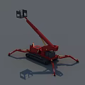 Red Crawler Spider Crane Function Vehicle with Extendable Boom and Outriggers Platform