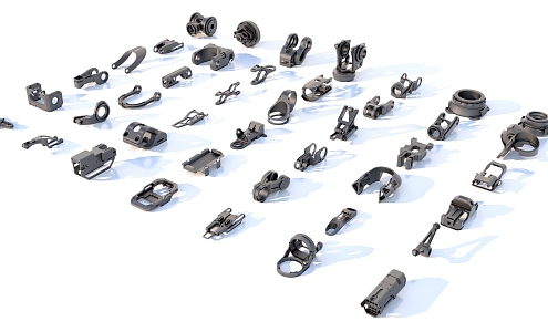 Hard surface mechanical parts combination of mechanical parts 3d model