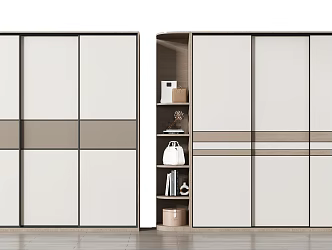 modern wardrobe sliding door wardrobe 3d model