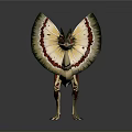 Winged Dinosaur With Large Colorful Patterned Wings And Red Spotted Body In Standing Pose