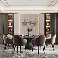 Elegant Modern Restaurant Interior With Luxury Dining Table Chairs And Decor