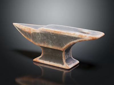 Vintage Iron Anvil With Weathered Rustic Surface And Traditional Blacksmith Craft Design 3d model