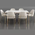 Elegant Modern Dining Table Set With Upholstered Chairs And Sleek Metal Legs Design