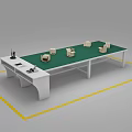 Functional Workbench with Green Tabletop Small Blocks White Frame and Yellow Boundary Lines
