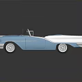 Classic Blue And White Convertible Car With Open Top And Retro Design And Chrome Accents
