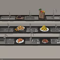 Stainless Steel Kitchen Sinks Display With Fresh Fruits Vegetables And Counter Setup