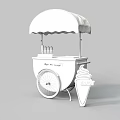 Mobile Ice Cream Cart With Sweetie Dreams Canopy Ice Cream Cones And ENJOY Sign