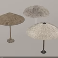 Straw Sunshade Collection With Various Designs And Sturdy Bases For Outdoor Use