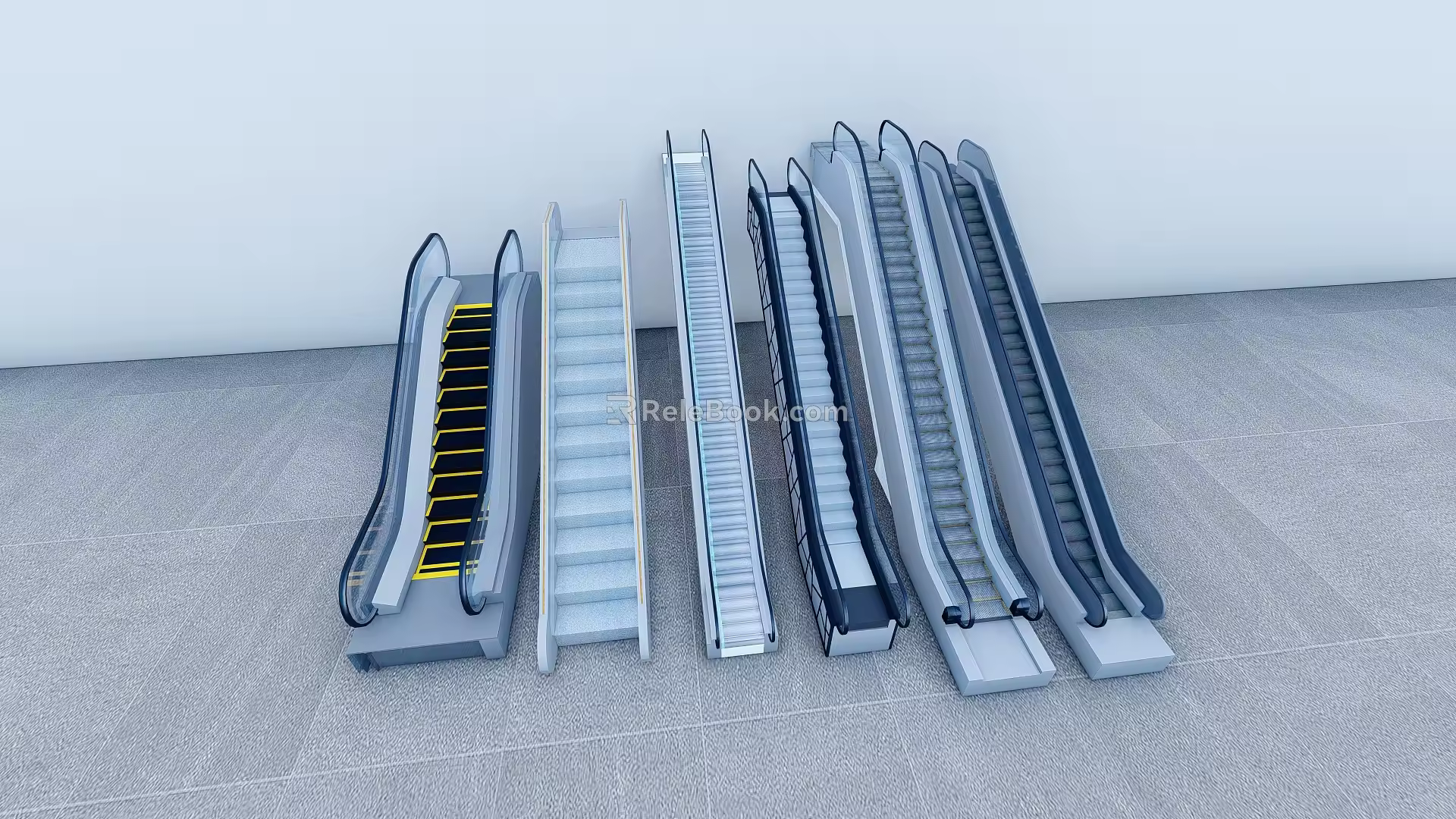 Modern Elevator Escalator Shopping Mall Elevator Escalator Shopping Mall Escalator Subway Escalator 3d model