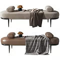 Modern Bed End Stool Fabric Bed End Stool Pedal 3d model