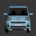 Stylish Blue Compact Car With Rounded Design Black Windows And Silver Wheels 3d model