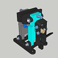 Multi Colored Mechanical Component With Blue Purple Black Parts And Metal Bolts