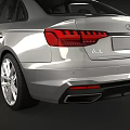 Sleek Silver Audi Sedan Sporty Exterior Design With Dynamic Front Grille And Alloy Wheels