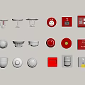 Essential Fire Safety Equipment Including Smoke Detectors Fire Alarm Buttons and Cabinets