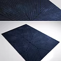 Dark Blue Square Carpet With Geometric Striped Pattern For Modern Room Decor 3d model