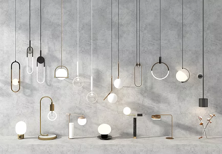 Modern lamp combination chandelier 3d model
