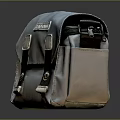 Stylish Gray Seconds Bag With Double Flap Black Straps And Canvas Material