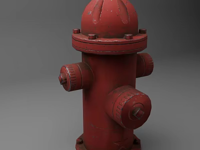 Vintage Red Metal Fire Hydrant With Dome Top As Outdoor Fire Safety Equipment 3d model