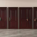 Dark Brown Multiple Security Doors With Classic Design Interior 3d model