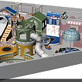 Colorful Indoor Playground With Slide Ball Pit Trampoline Ice Cream Cart And Umbrella Decorations