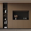 Italian Minimalist Wine Cabinet 3d model