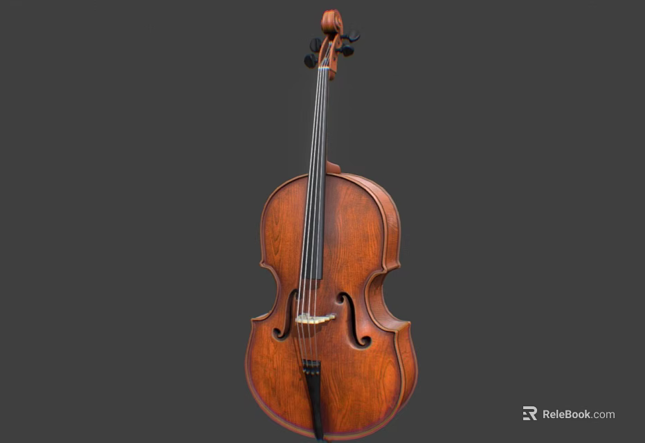 Professional Wooden Cello Musical Instrument with Classic Design for Music Performers and Lovers 3d model 