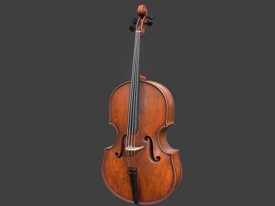 Professional Wooden Cello Musical Instrument with Classic Design for Music Performers and Lovers 3d model
