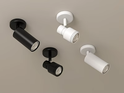 Modern Black And White Wall Mounted Downlights And Spotlights For Indoor Lighting 3d model