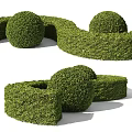 Well Trimmed Garden Shrubs With Spherical Cubical And Curved Shapes For Landscaping