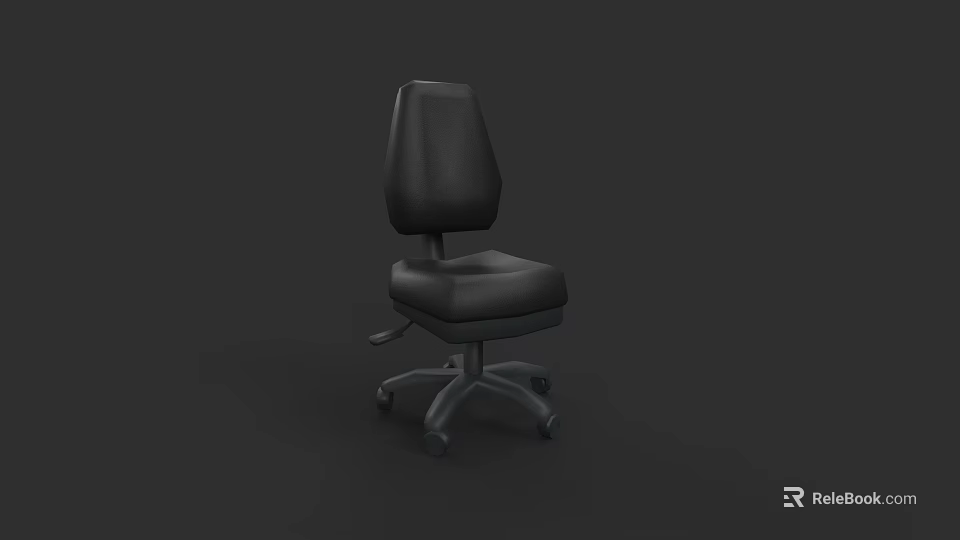 Ergonomic Black Leather Office Chair With High Back Adjustable Features And Wheels 3d model 