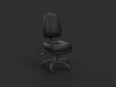 Ergonomic Black Leather Office Chair With High Back Adjustable Features And Wheels 3d model