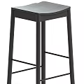 Modern Black Bar Stools With Metal Frame And Flat Seat For Kitchen Counter Use