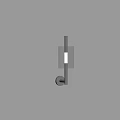 Modern Wall Lamp With White Cylindrical Lampshade And Silver Bracket On Light Blue Wall