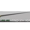 Modern Geometric Feature Wall With Find My Home Text And Green Plant Decorations