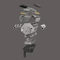 Detailed Engine Exploded View Showcasing Internal Mechanical Components And Technical Structure 3d model