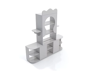 Modern Minimalist Multi tier Open Design Shelving Unit For Storage And 3d model