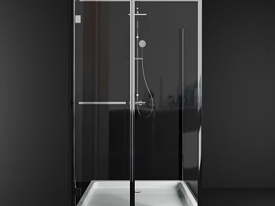 Sleek Shower Enclosure With Clear Glass Door Chrome Frame And White Base 3d model
