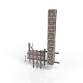 Structural Scene Components With Metal Frames Grid Panels And Support Structures
