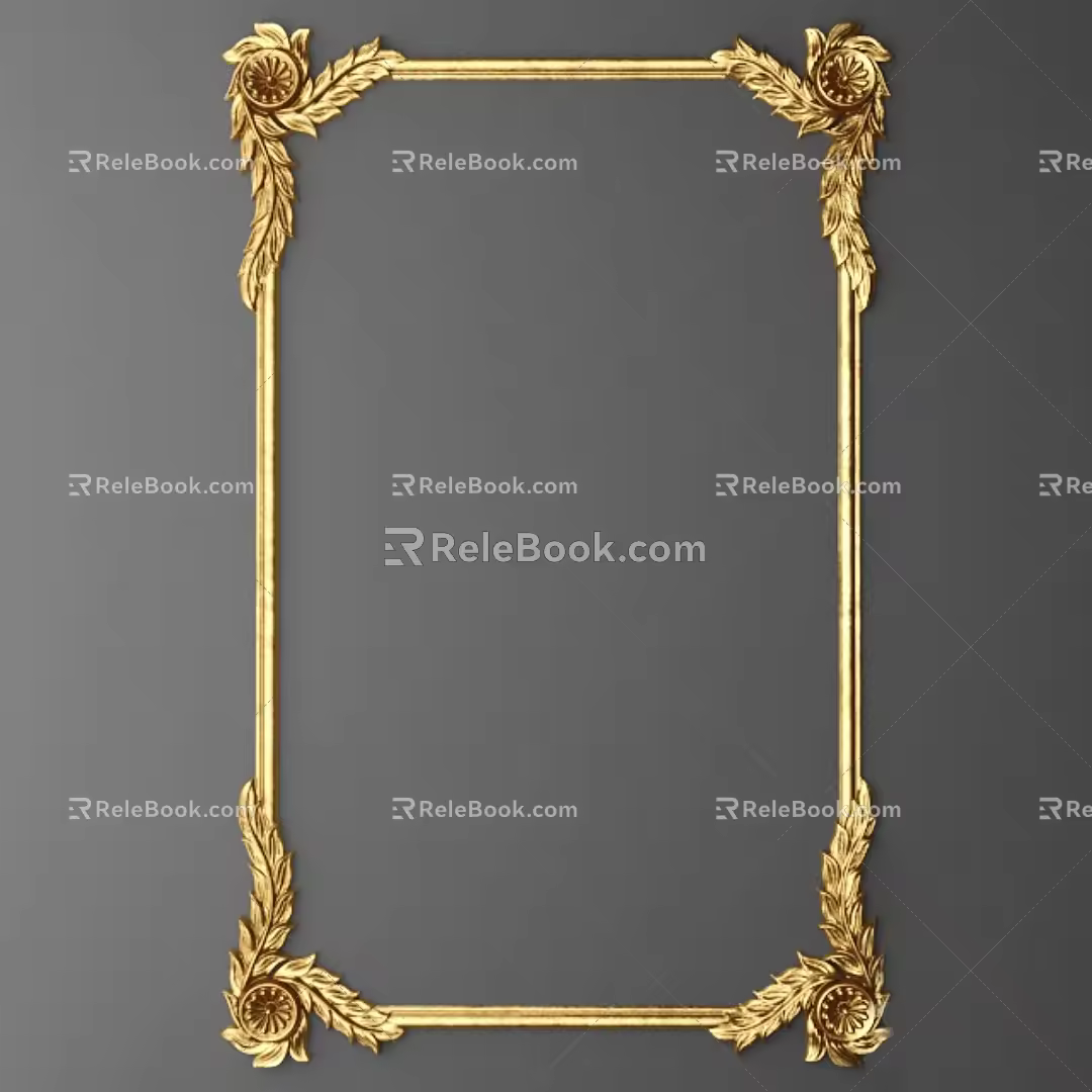 European-style Carved Classical Carved Components Gold-plated Carved Lines 3d model