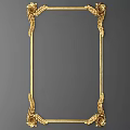 European-style Carved Classical Carved Components Gold-plated Carved Lines 3d model