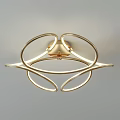 Modern Ceiling Lights With Fan Shaped Gold Ring And Geometric Polygon Designs 3d model